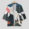 Heren Casual Shirts Kimono Cardigan Shirt Traditionele Kleding Afdrukken Voor Mannen Oversized Japanse Camisas Blusas Tops