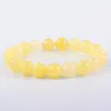 Lien Bracelets Calcédoine jaune clair naturel sur la main Quartzs de luxe Cristal Mica Pierre Reiki Énergie Bijoux Charme Yoga Cadeau Pulsera