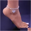 Cavigliere Stonefans 2021 ciondolo cuore strass braccialetto cavigliera Charms Bk per le donne cristallo sandalo piede gioielli goccia consegna Dhwcr