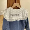 Vestes cerf jonmi 2022 Printemps Bébé Filles Denim Manteaux Col En Dentelle Style Coréen Enfants Casual Chic Survêtement Enfants Vêtements J230728