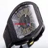 Män av högsta kvalitet Vanguard Watches Automatic Auto Date Watch Mens Black Dial Carbon Fiber Rubber Man Clock Men's Sports Wristw294J