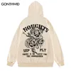 Sweats à capuche pour hommes sweat à capuche Vintage Streetwear Y2K hommes imprimé serpent à fleurs sweat à capuche 2023 Hip Hop décontracté ample Punk gothique pull