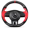 Black Red Leather Black Carbon Fibre DIY Car Steering Wheel Cover for MG MG6 GS MG3 ZS246g