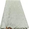 Été africain femme occasion fête 2023 haute qualité coton tissu dentelle tissu avec strass dernière 5 yards broderie femmes robe de soirée nigérian YQ-8011