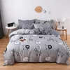 Juegos de cama Solstice Set Funda nórdica Funda de almohada Ropa de cama Impresión de rayas en blanco y negro Edredón Cama Sábana plana Tamaño Queen 230727