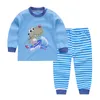 Pyjamas Kids Boys Girls Pyjama Ställer in tecknad tryck långärmad söt t -shirt toppar med byxor småbarn baby sovkläder 230728