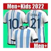 Roupa de ioga Top Tailand Soccer Jersey Fãs e versão do jogador Dy Dy Aguero Maradona Camisa 22 23 homens