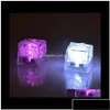 Украшение вечеринки Aoto Colors Mini Romantic Luminous Artificial Ice Cube Flash Led Light Wedding Hust Drop Home Garden Fes DH6TM
