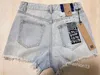 Ksubi Jerans Denimショーツレディースライトブルーハイウエスト溶けて穴とタッセル夏のセクシーなホットパンツ