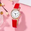 손목 시계 패션 원형 로마 스케일 소형 다이얼 여성 시계 PU 가죽 간단한 얇은 스트랩 석영 여성 시계