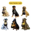 Decoratieve objecten Beeldjes Solar Simulatie Dier Licht Buiten Waterdicht Hars Hond Standbeelden Geleid Voor Pathway Yard Garden Wildlife Decoratie 230727