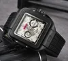 Top marque mode mens horloge montres date automatique engrenage carré squelette cadran horloge japon quartz mouvement non mécanique solide épais élastique montre-bracelet cadeaux