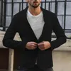 Hommes Vestes Hommes Blazer Automne Veste Slim Fit Lin Mélange Poche À Manches Longues Costumes Outwear Masculino En Stock