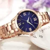 ساعة Wristwatches Quartz Watch Women's Light Luxury Steel Band عرض الأزياء الأزياء التلقائية التلقائية 9007