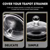 Dinnerware Sets 3 Pcs Glass Kettle Lid Round Strainers Colanders Clear Tea Teapot Accessories Jug Strainer