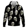 Hommes Hoodies Mode Homme Horreur Multi Tête Crâne Vintage À Capuche Unisexe Manches Enfants Sweat Hommes Vêtements Surdimensionné Survêtement