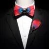 Neck Ties Ricnais Original Feather Bow Tie Brooch Set White Bule Colorful Handmade Exquisite Bowtie For Men Wedding Ties Gift with Box 230728