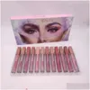 Inne produkty zdrowotne 12pcs Matte Liquid Lip Gloss Collection Set Lipgloss Rouge A Levre Maquillage Zestaw Downis