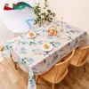Table Cloth Simple Flowers Dot Pattern Tablecloth Waterproof and Oil-proof Tablecloth Net Red Rectangular Desk Cloth R230726
