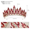 5 Colors Fashion Princess Red Green Blue Crystal Tiara Crown Korean Elegant Tiara Wedding Hair Dress Accessories Jewelry