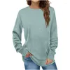 Felpe con cappuccio da donna M2EA Donna Autunno Casual Manica lunga Felpa girocollo Spacco laterale Orlo curvo Sport Running Pullover T-shirt Tunica Top