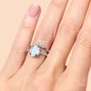 S925 Silver Oval Moonstone Double Layer Women's Ring Trend Trend Massion Simplemy Jewelry