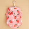 Dog Apparel Strawberry Pink Raincoat Sweet Cute Waterproof Breathable Comfortable Pet Universal Durable Supplies