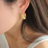 Semesterörhängen Fashion Letter Design Earrings Circle Simple Stud Womens Hoop Earring for Woman High Quality