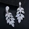 Ear Cuff BeaQueen Elegant Non Pierced Clips Earrings High Quality Marquise Cubic Zirconia Stone No Hole Clip On Wedding Jewelry E204 230728