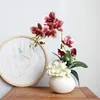 Flores decorativas orquídea artificial com vasos de plantas falsas decoração de casa decoração de presente de dia das mães decoração de casa luxo