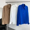 Женские блузкие офисные наряды женская рубашка 2023 Весеннее лето топы белый синий элегантный шикарный блуз