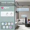 スマートパワープラグBSEED EU Standard Zigbee Smart Switch 1/2/3ギャングダブルジグビーソケットホームAlexaスマートライフアプリ音声コントロールHKD230727