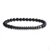 Strand 2023 Fashion Magnet Bracelet Men's Black Lava Healing Crystal Pearl Reiki Buddha Praying Natural Stone