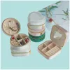 Jewelry Boxes Veet Box Organizer Travel Case Small Rings For Women Earring Display Cases Drop Delivery Packaging Otbzm