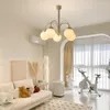 Chandeliers Nordic Antique Chandelier LED White Glass Light For Living Room Bedroom Dining Kitchen Lamp E27 Kids Lights