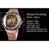 Forsining, serie clásica de acero inoxidable, movimiento dorado transparente, Steampunk, relojes de esqueleto mecánico para hombres, marca superior Luxury2715