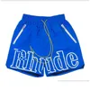 メンズショーツデザイナーRhude Mens Summer Fashion Beach Pants Men Quality Street Wear Red Blue Black Purple LooseショートサイズSXLドロップOT6yl