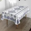 Toalha de mesa azul impressão fashion decoração de casa decoração de festa de casamento toalha de mesa impermeável e anti-incrustante mesa de centro toalha de mesa r230726