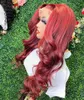 Rood maagdelijk menselijk haar Body Wave Full Lace frontale pruik Braziliaans haar Indiaas haar Maleisisch haar Peruaans haar Birmaans haar