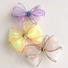 Hårtillbehör Korean Style Mesh Fabric Big Bow Clips For Child Kids Spets Floral Top Clip Hairpin Barrettes Hairgrips Girls Accessory