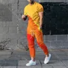 Hommes Survêtements 2023 Hommes Survêtement À Manches Courtes T-shirt Pantalon 2 Pièce Ensemble Tenue Surdimensionné Jogger Sportswear 3D Couleur Imprimer Pantalon Costume