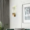 Vägglampa minimalistisk kristall ledande lampor guld rostfritt stål foajé sovrum sconce gång badrum 3 färg temperatur dimning