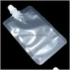 Förpackningspåsar 100 ml 200 ml 300 ml Stand Up Plastic Drink Bottle Packaging Bag Pip för dryck Liquid Juice Milk Party Drinking With Dr Otayp