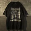 T-shirts pour hommes Européen Américain Harajuku Croix Imprimer Coton Chemise Graphique Mode Y2K Hip Hop Goth Hommes Et Femmes Streetwear À Manches Courtes