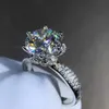 Fedi nuziali Anello di fidanzamento con diamante certificato 1-5CT Anello da donna in platino con argento sterling 18k Fede nuziale Nome personalizzato 230727