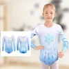 Gymkläderflickors långärmad borrning Design Ballett Gymnastik Leotards Temperament One-Piece Sparkly Princess Dancewear Bodysuit