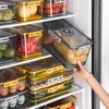 Bottiglie di stoccaggio Contenitore per frigorifero impilabile di diverse dimensioni Contenitori per alimenti Contenitori per uova da cucina Organizer con timer per scolapiatti Trasparente Grande