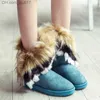 Сапоги Snow Boots Женские зимние тепления женские средние кальциевые сапоги плюшевые женские туфли шикарные британские мягкие чулки Botas Slip-On 2021 Z230728