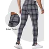 Herrenhose, Jogginghose, Herren, schmale Passform, kariert, für Fitnessstudio, Laufen, Herren, Jogger, lässig, dehnbar, lang, Sport, Jogginghose, Fitness, Herren, 230727