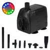 Garden Decorations 10W 15W Ultra Quiet Submersible Water Fountain Pump Filter Fish Pond Aquarium Tank with 12 LED Light 230727